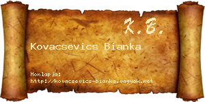 Kovacsevics Bianka névjegykártya