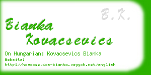 bianka kovacsevics business card